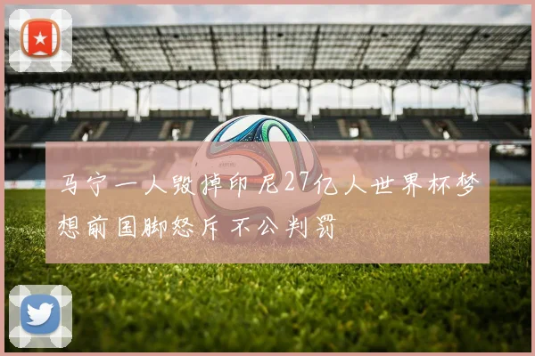 马宁一人毁掉印尼27亿人世界杯梦想前国脚怒斥不公判罚